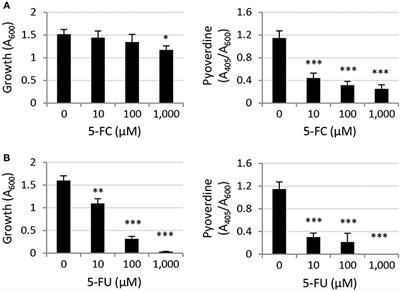 Activity and Impact on Resistance Development of Two Antivirulence Fluoropyrimidine Drugs in Pseudomonas aeruginosa